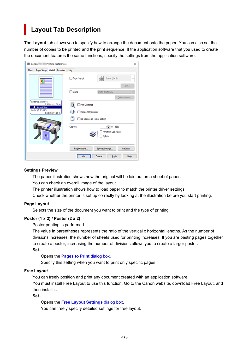 Layout tab description | Canon imagePROGRAF TM-300 36" Large-Format Inkjet Printer with L36ei Scanner Kit User Manual | Page 639 / 947