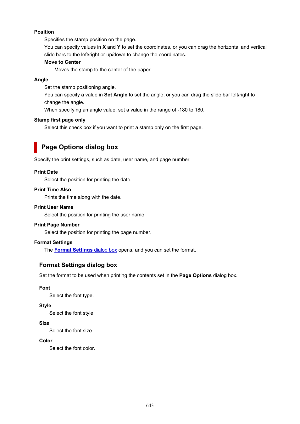 Opens the, Dialog box, Page options dialog box | Canon imagePROGRAF TM-300 36" Large-Format Inkjet Printer with L36ei Scanner Kit User Manual | Page 643 / 947