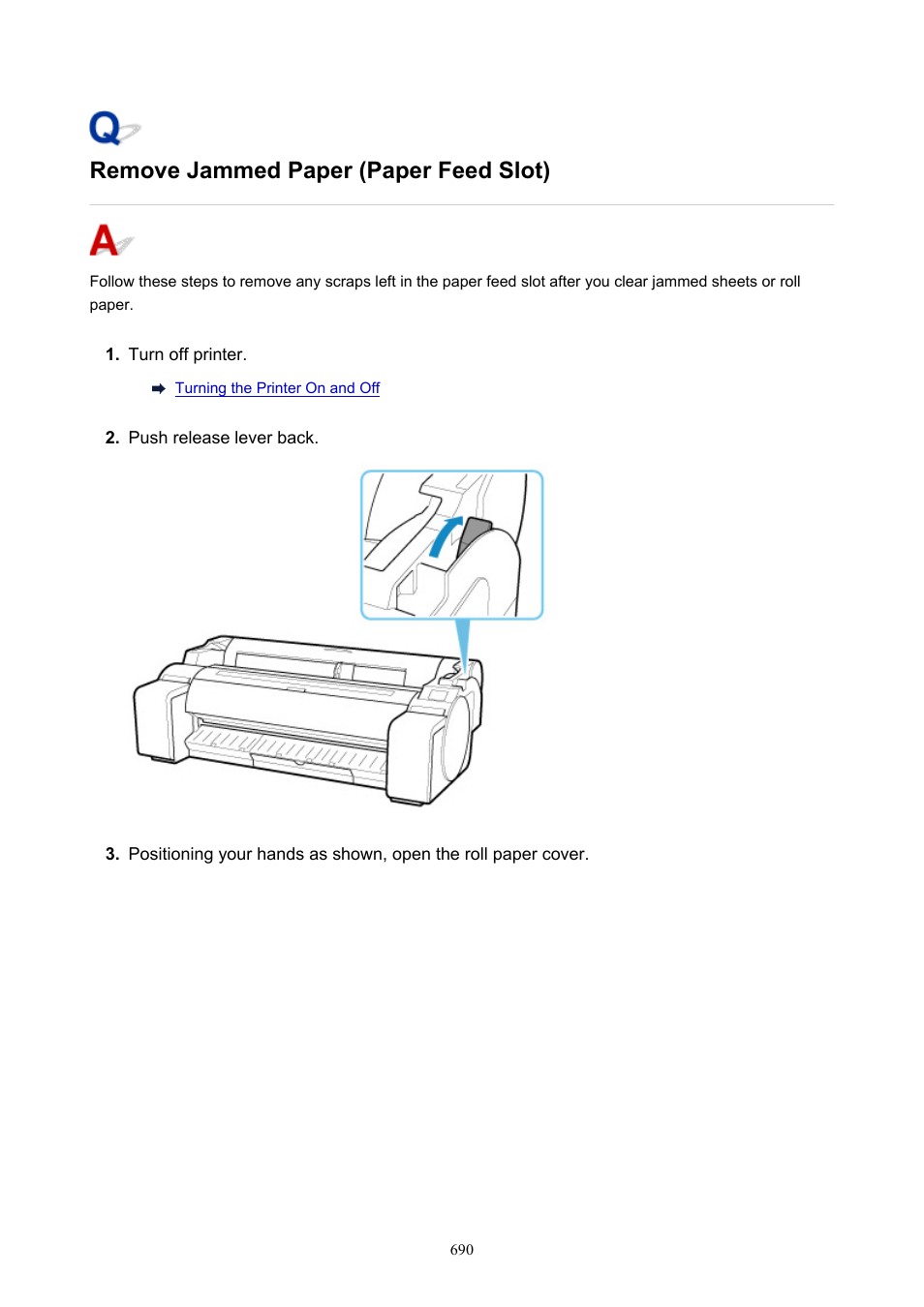 Remove jammed paper (paper feed slot) | Canon imagePROGRAF TM-300 36" Large-Format Inkjet Printer with L36ei Scanner Kit User Manual | Page 690 / 947