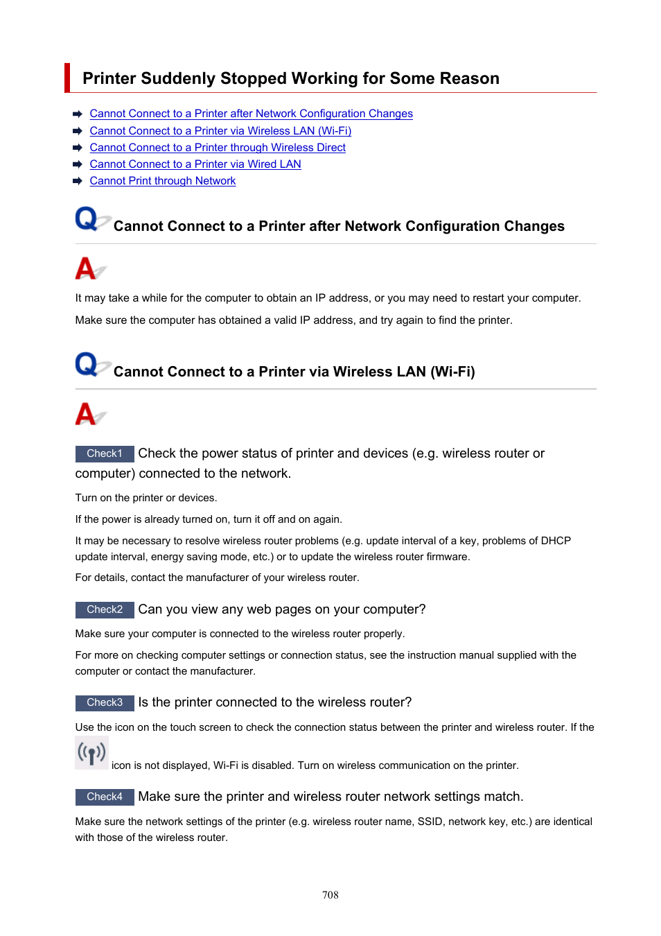 Printer suddenly stopped working for some reason | Canon imagePROGRAF TM-300 36" Large-Format Inkjet Printer with L36ei Scanner Kit User Manual | Page 708 / 947