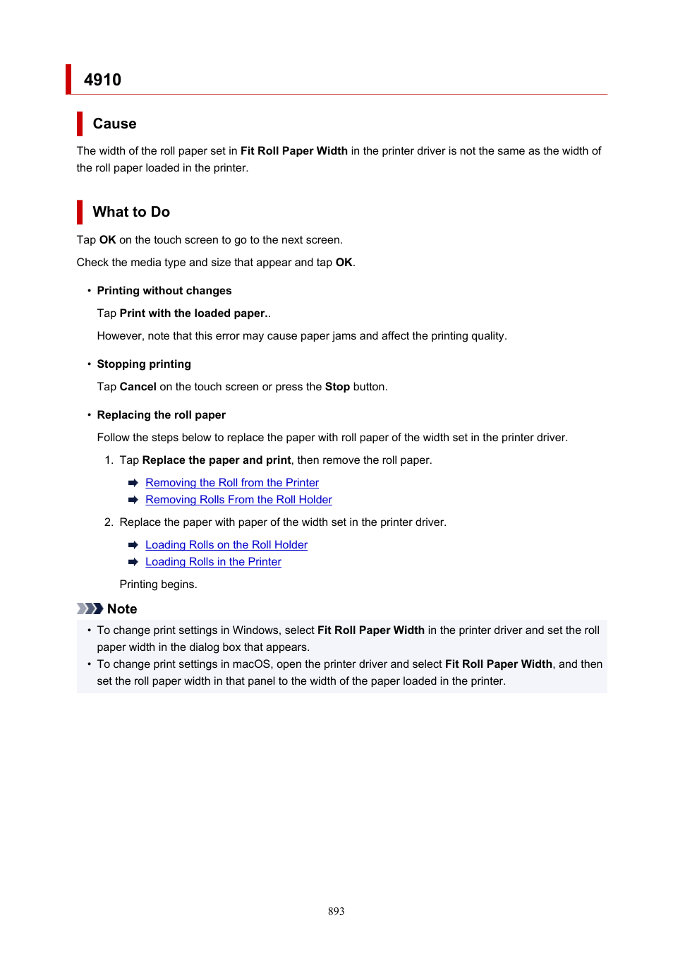 Cause, What to do | Canon imagePROGRAF TM-300 36" Large-Format Inkjet Printer with L36ei Scanner Kit User Manual | Page 893 / 947