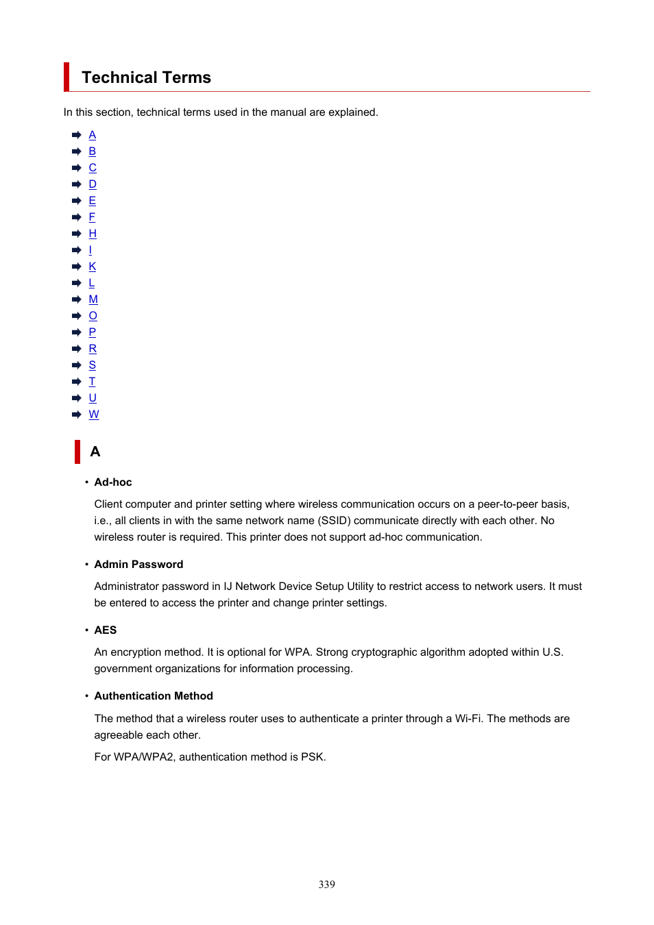 Technical terms | Canon imagePROGRAF TA-20 MFP 24" Large Format Printer with L24ei Scanner and Stand Kit User Manual | Page 339 / 926