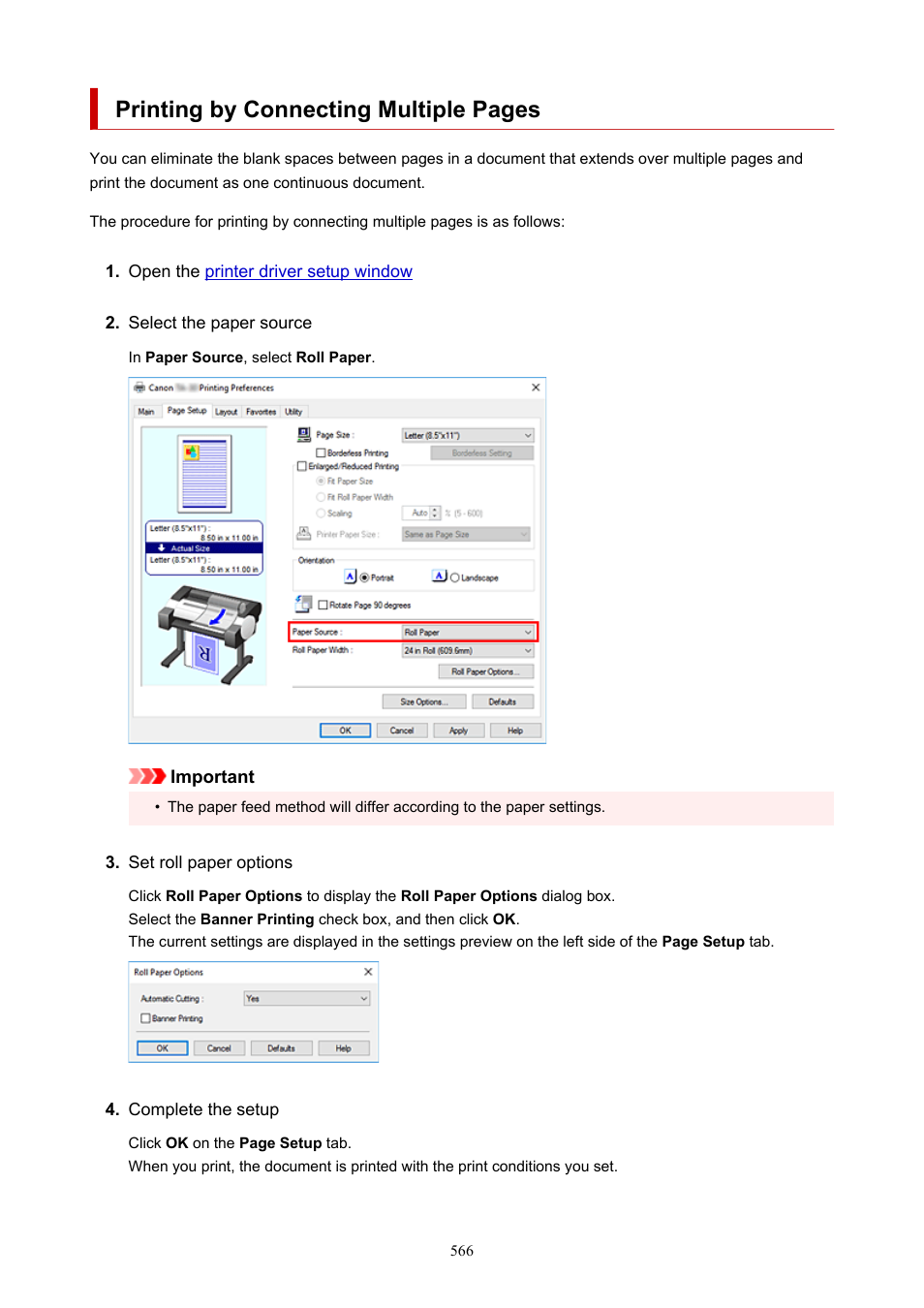 Printing by connecting multiple pages | Canon imagePROGRAF TA-20 MFP 24" Large Format Printer with L24ei Scanner and Stand Kit User Manual | Page 566 / 926