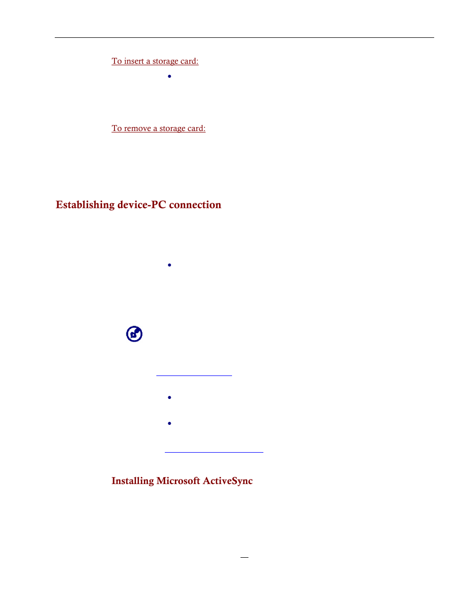 Establishing device-pc connection, Installing microsoft activesync | Directed Electronics NAV350 User Manual | Page 18 / 71