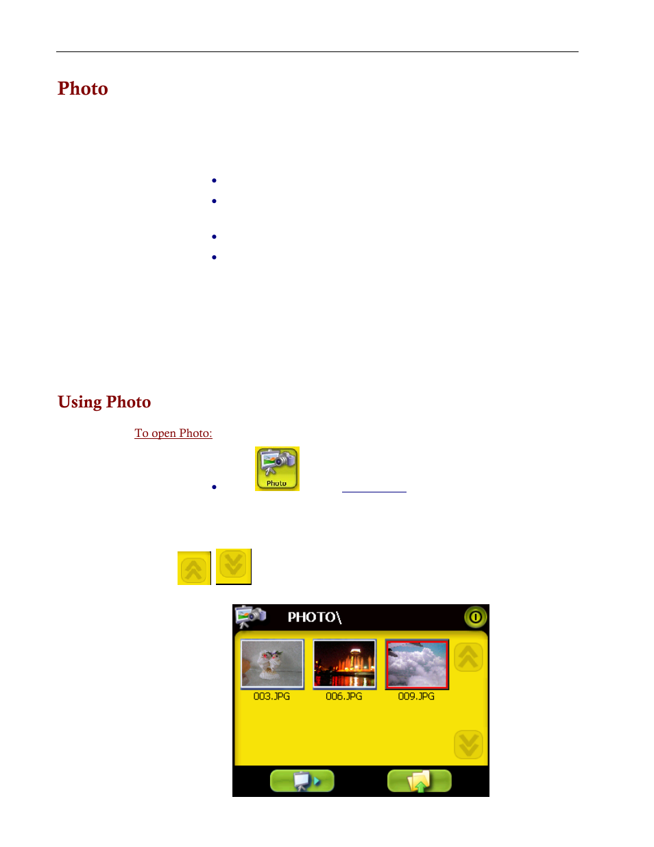 Photo, Using photo | Directed Electronics NAV350 User Manual | Page 43 / 71