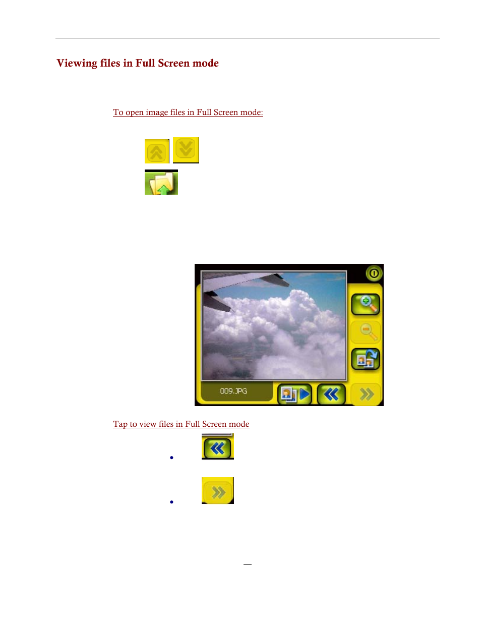 Viewing files in full screen mode | Directed Electronics NAV350 User Manual | Page 44 / 71