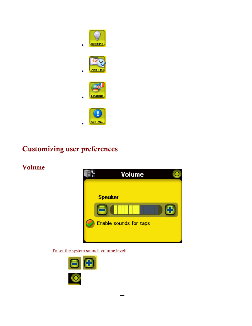 Customizing user preferences, Volume | Directed Electronics NAV350 User Manual | Page 47 / 71