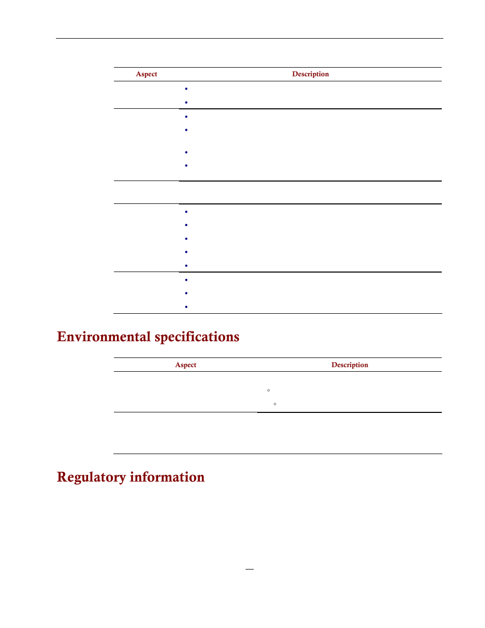 Environmental specifications, Regulatory information | Directed Electronics NAV350 User Manual | Page 66 / 71