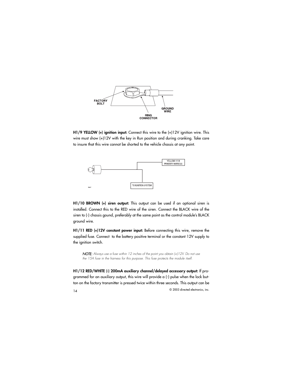 Directed Electronics AM1 User Manual | Page 16 / 36