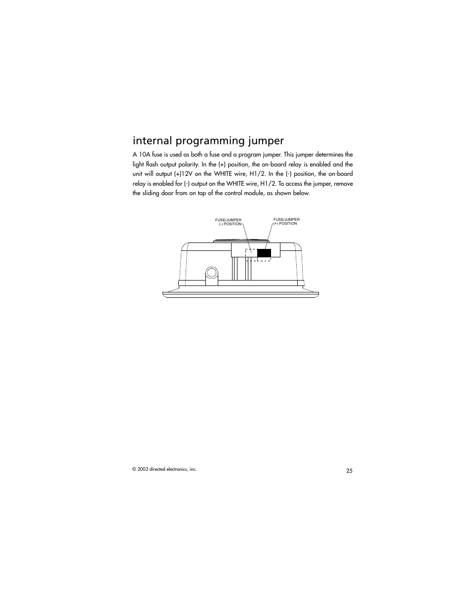 Internal programming jumper | Directed Electronics AM1 User Manual | Page 27 / 36