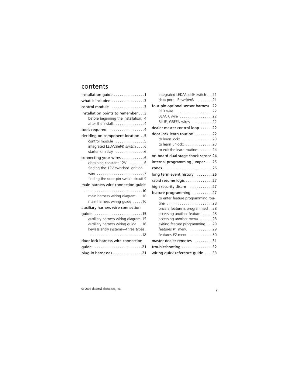 Directed Electronics AM1 User Manual | Page 3 / 36