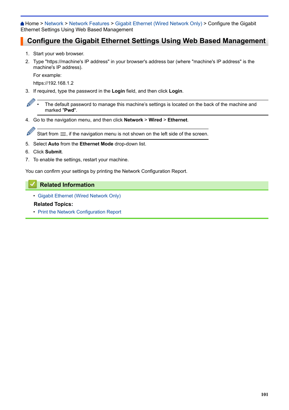 Brother HLL9410CDN Enterprise Color Laser Printer User Manual | Page 106 / 334