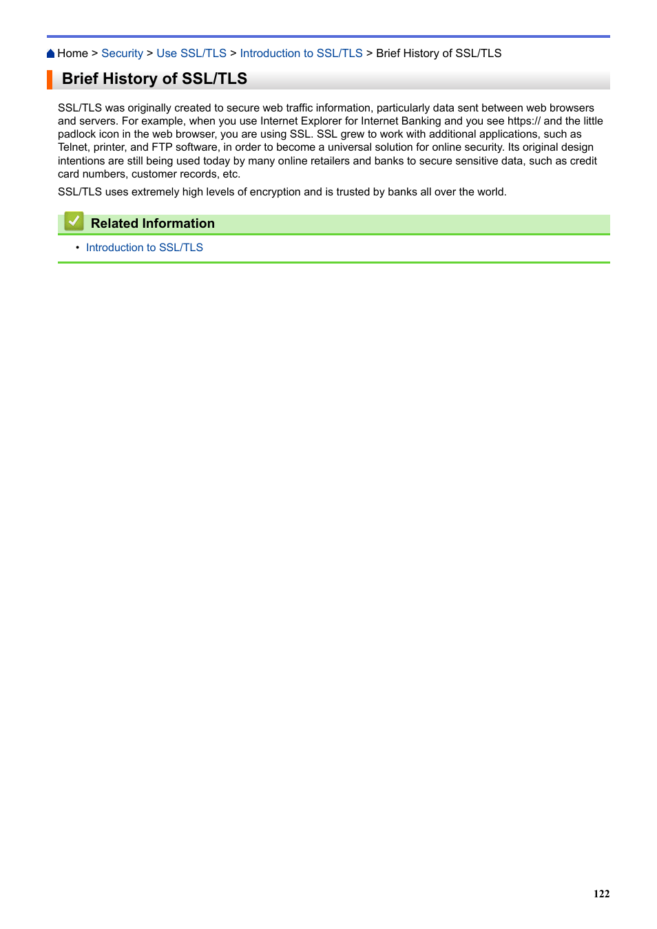 Brief history of ssl/tls | Brother HLL9410CDN Enterprise Color Laser Printer User Manual | Page 127 / 334