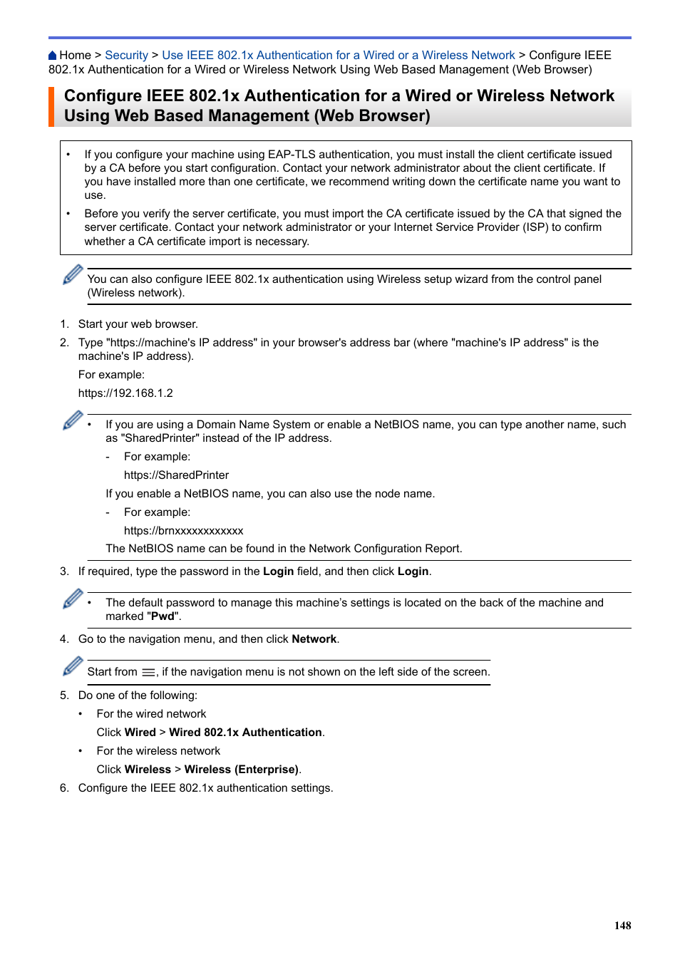 Management (web browser) | Brother HLL9410CDN Enterprise Color Laser Printer User Manual | Page 153 / 334