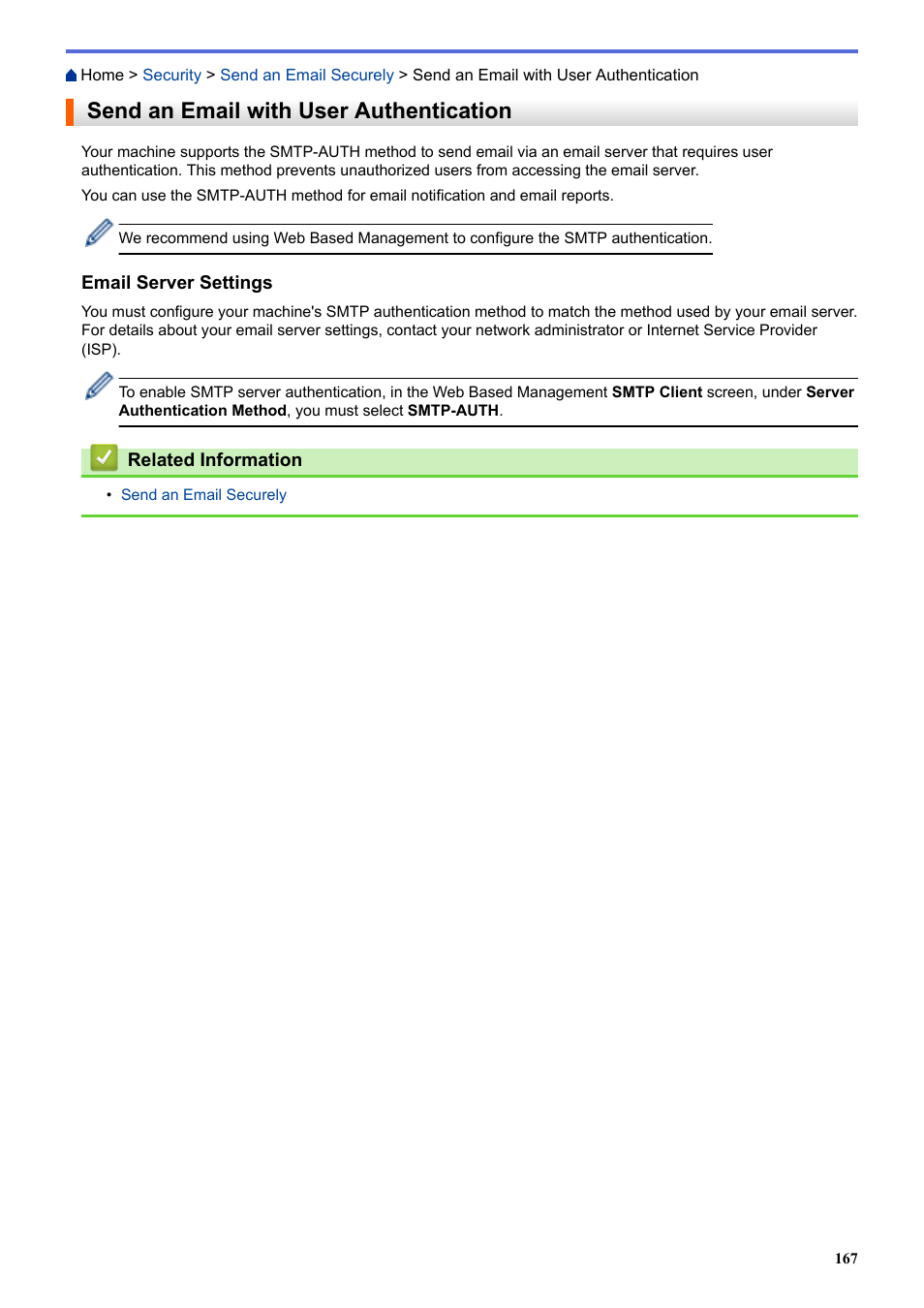 Send an email with user authentication | Brother HLL9410CDN Enterprise Color Laser Printer User Manual | Page 172 / 334