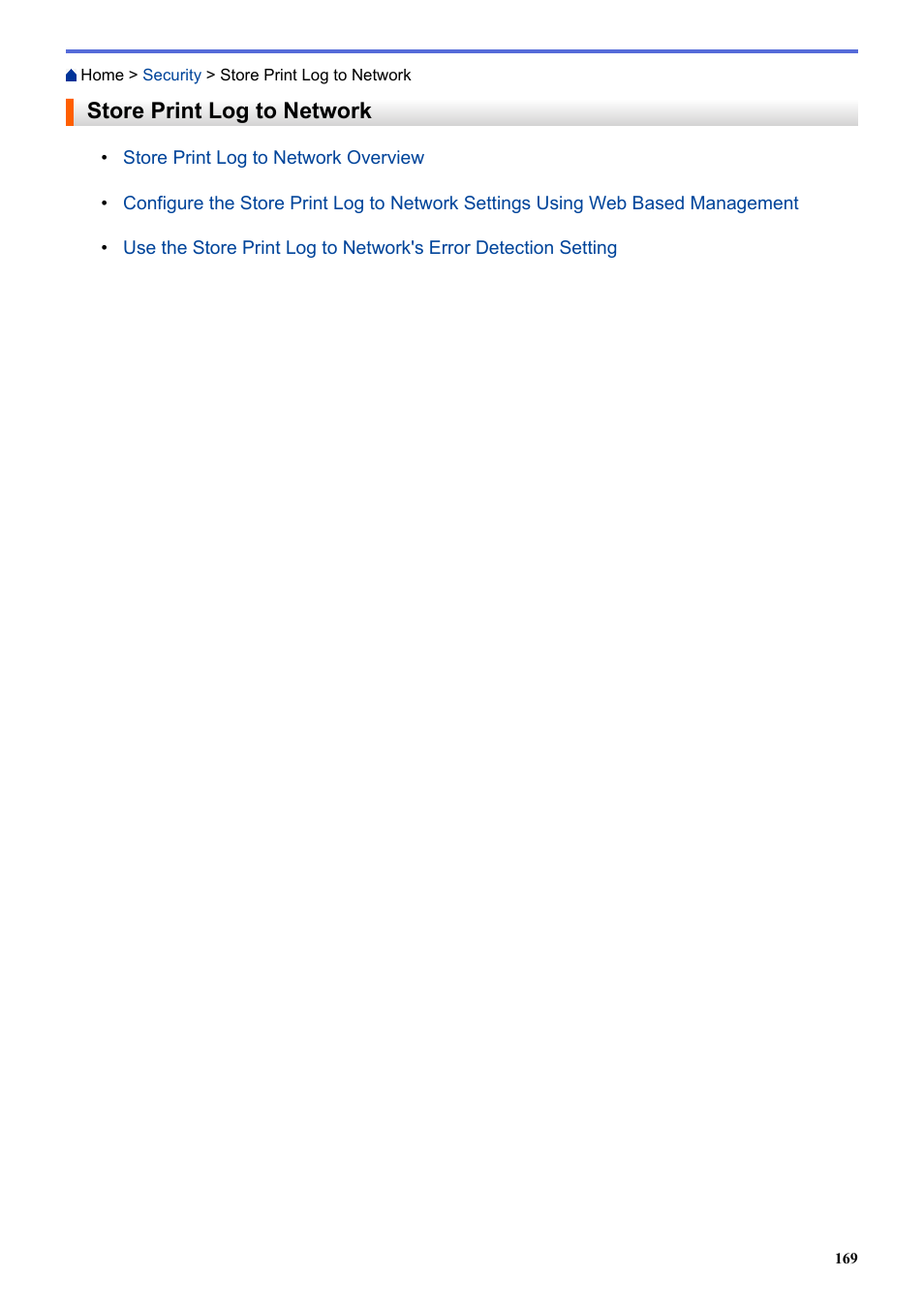 Store print log to network | Brother HLL9410CDN Enterprise Color Laser Printer User Manual | Page 174 / 334