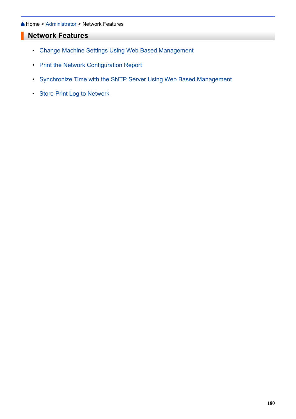 Network features | Brother HLL9410CDN Enterprise Color Laser Printer User Manual | Page 185 / 334