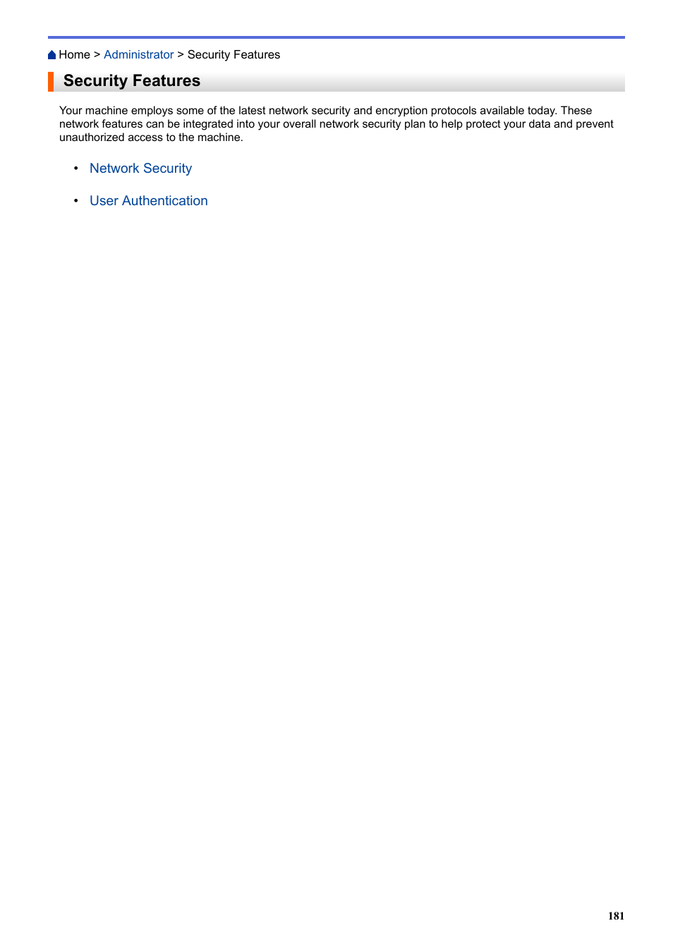 Security features | Brother HLL9410CDN Enterprise Color Laser Printer User Manual | Page 186 / 334