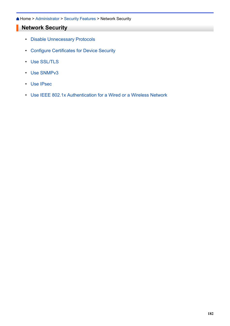 Network security | Brother HLL9410CDN Enterprise Color Laser Printer User Manual | Page 187 / 334