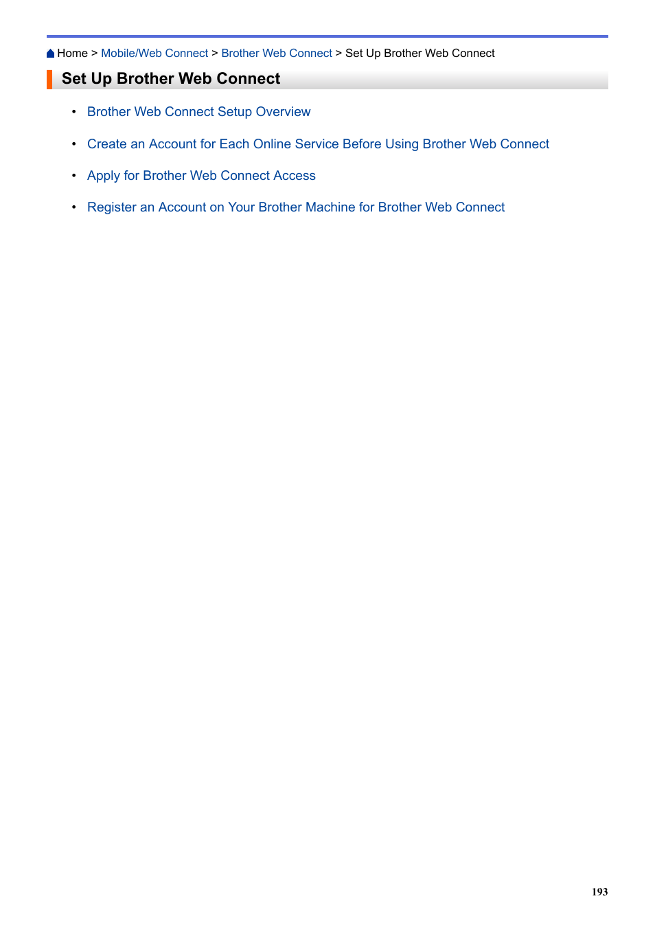 Set up brother web connect | Brother HLL9410CDN Enterprise Color Laser Printer User Manual | Page 198 / 334