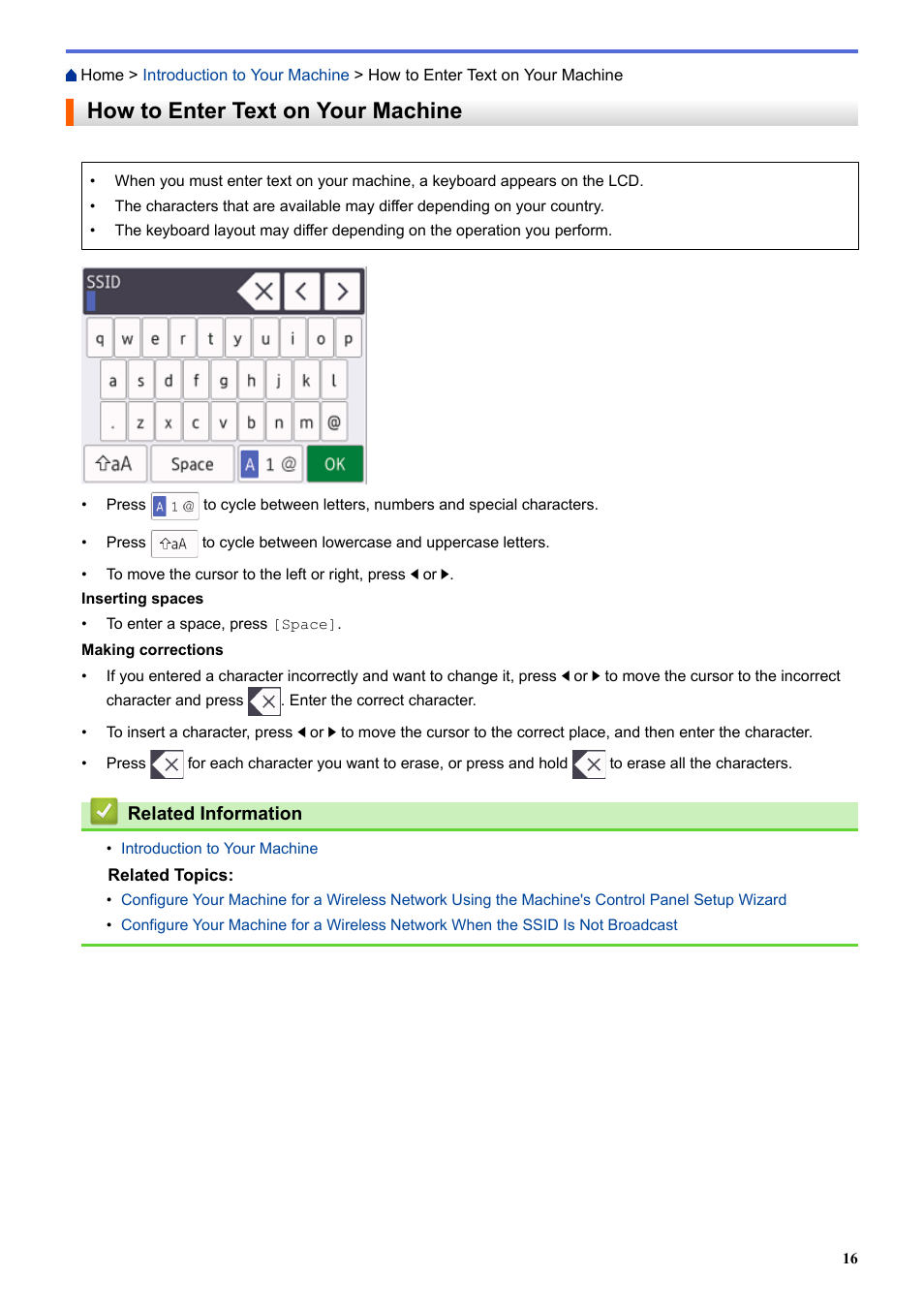 How to enter text on your machine | Brother HLL9410CDN Enterprise Color Laser Printer User Manual | Page 21 / 334