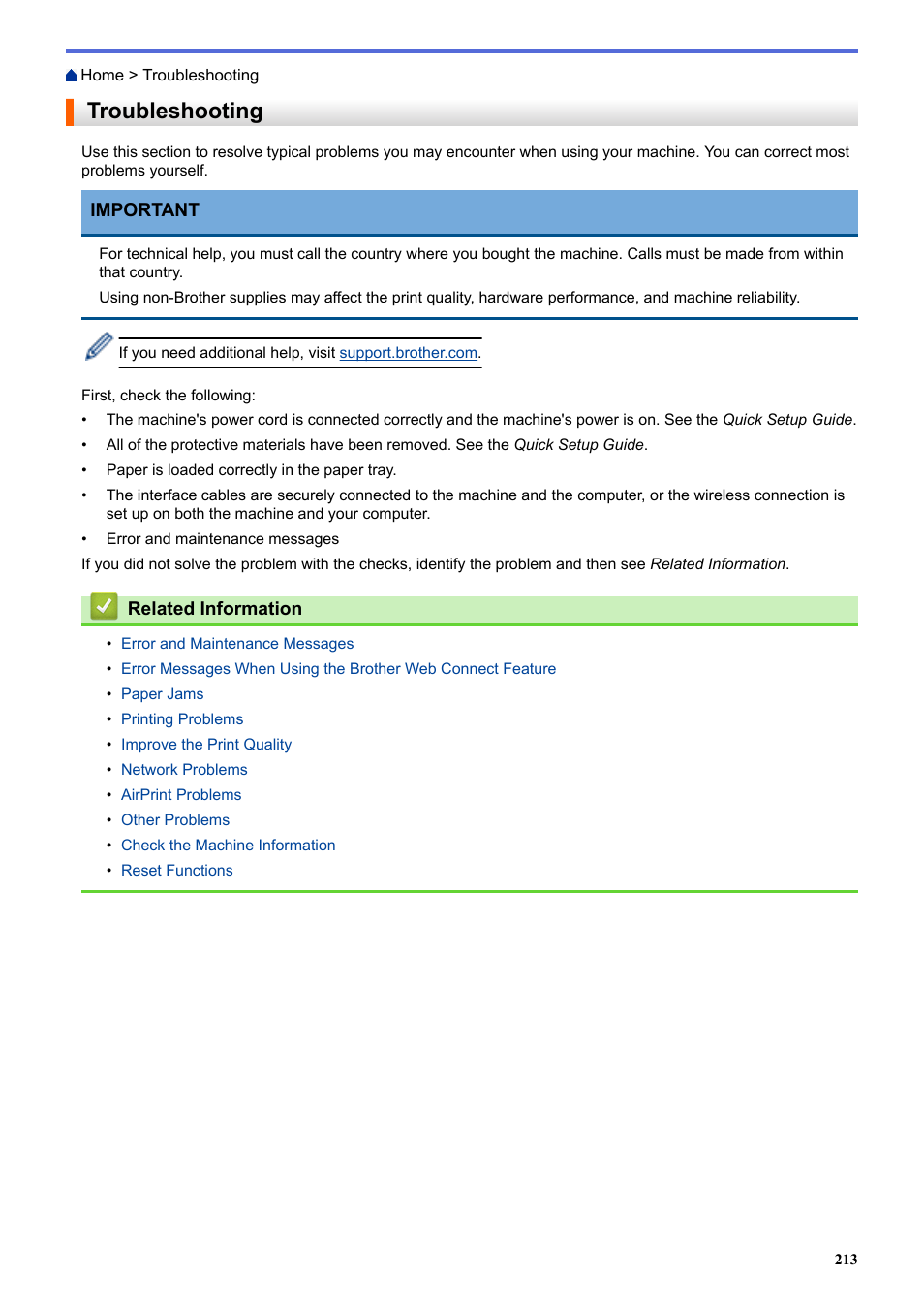 Troubleshooting | Brother HLL9410CDN Enterprise Color Laser Printer User Manual | Page 218 / 334