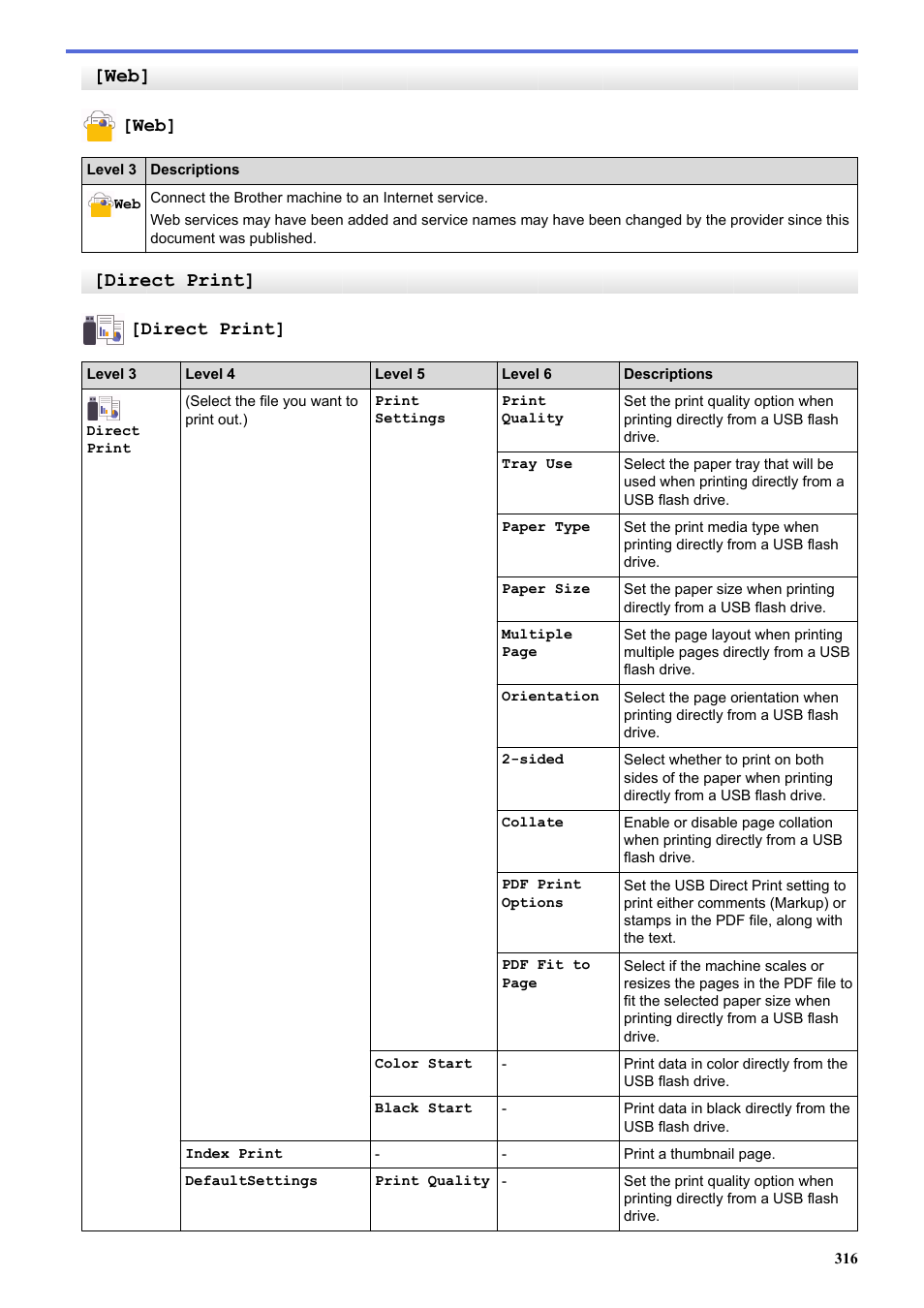 Direct print | Brother HLL9410CDN Enterprise Color Laser Printer User Manual | Page 321 / 334