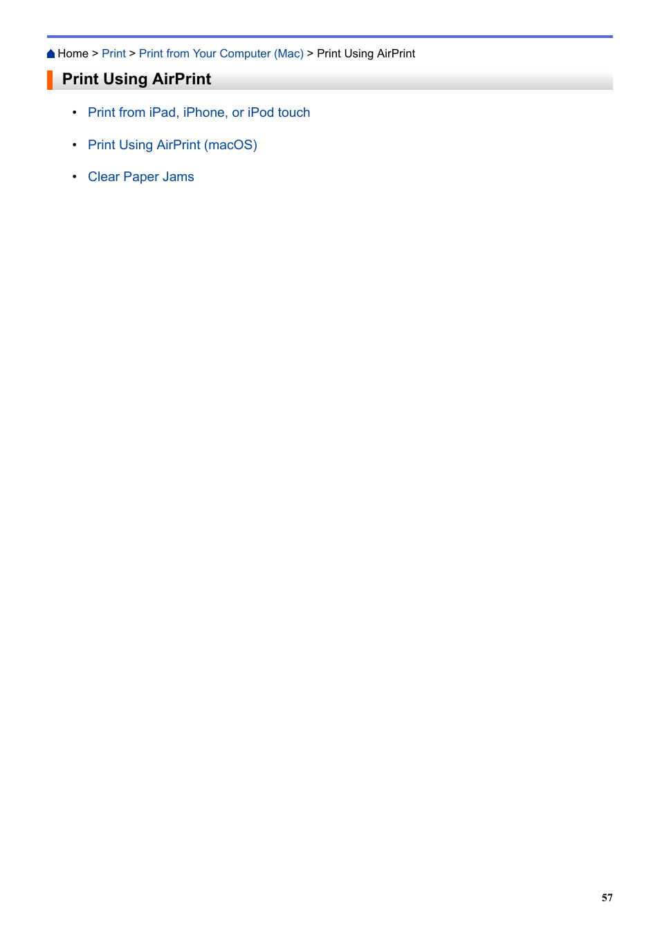 Print using airprint | Brother HLL9410CDN Enterprise Color Laser Printer User Manual | Page 62 / 334