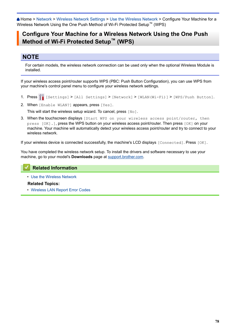 Wps) | Brother HLL9410CDN Enterprise Color Laser Printer User Manual | Page 83 / 334