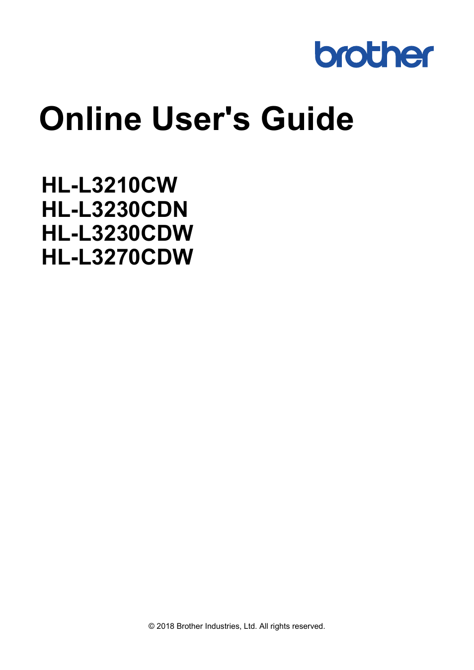 Brother HL-L3230CDW Wireless Compact Printer User Manual | 357 pages