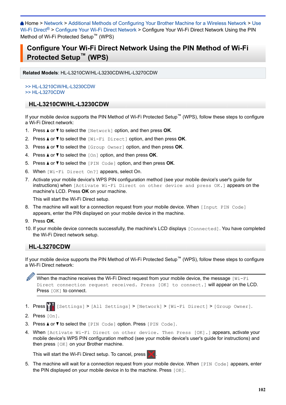 Wps), Hl-l3270cdw | Brother HL-L3230CDW Wireless Compact Printer User Manual | Page 107 / 357