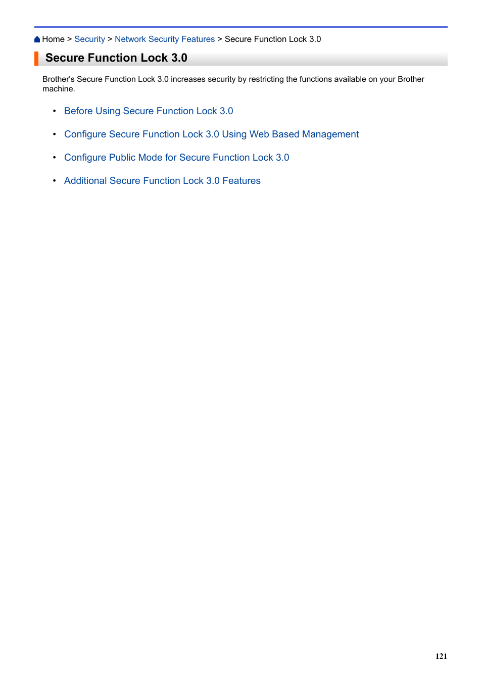 Secure function lock 3.0 | Brother HL-L3230CDW Wireless Compact Printer User Manual | Page 126 / 357