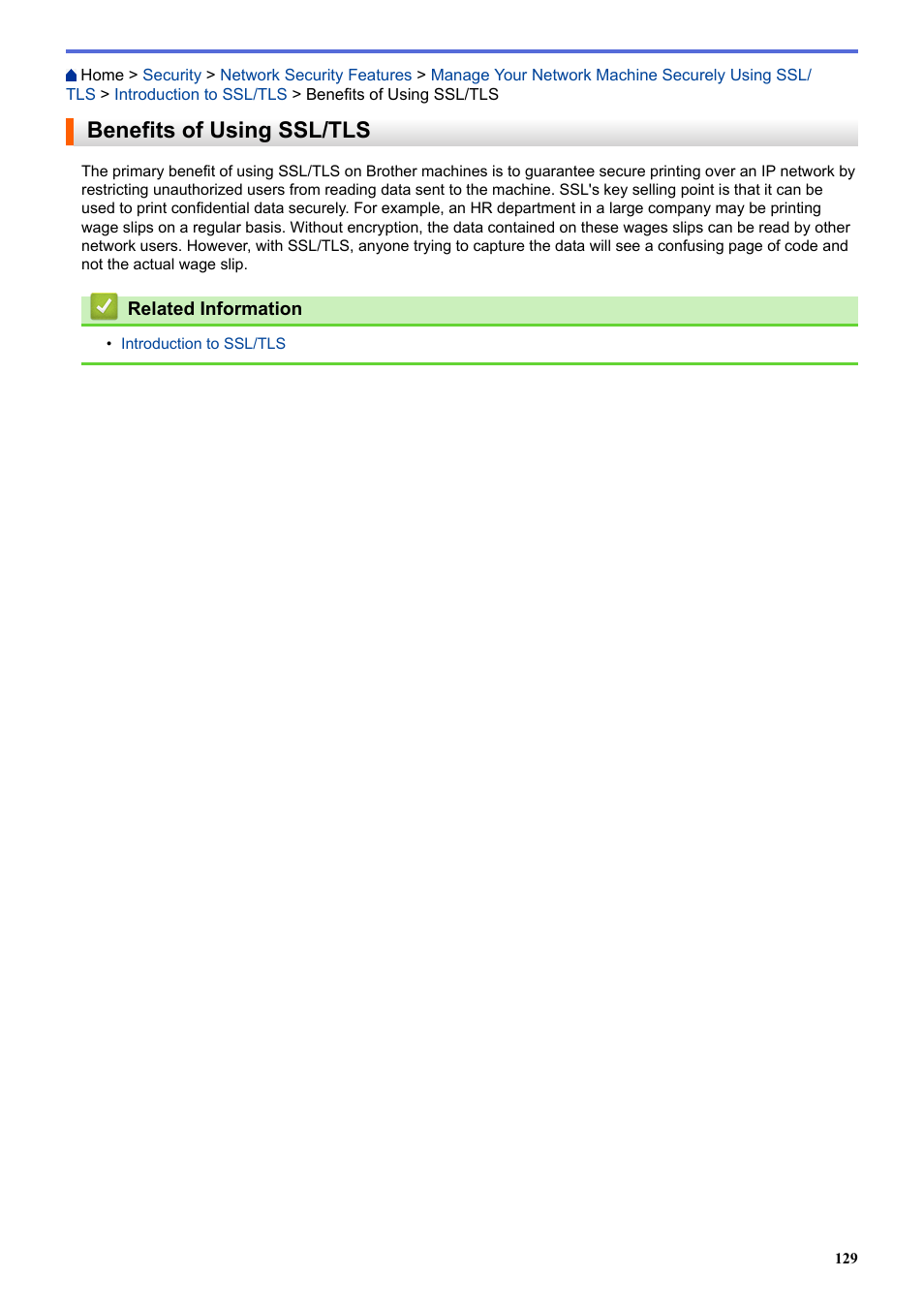 Benefits of using ssl/tls | Brother HL-L3230CDW Wireless Compact Printer User Manual | Page 134 / 357