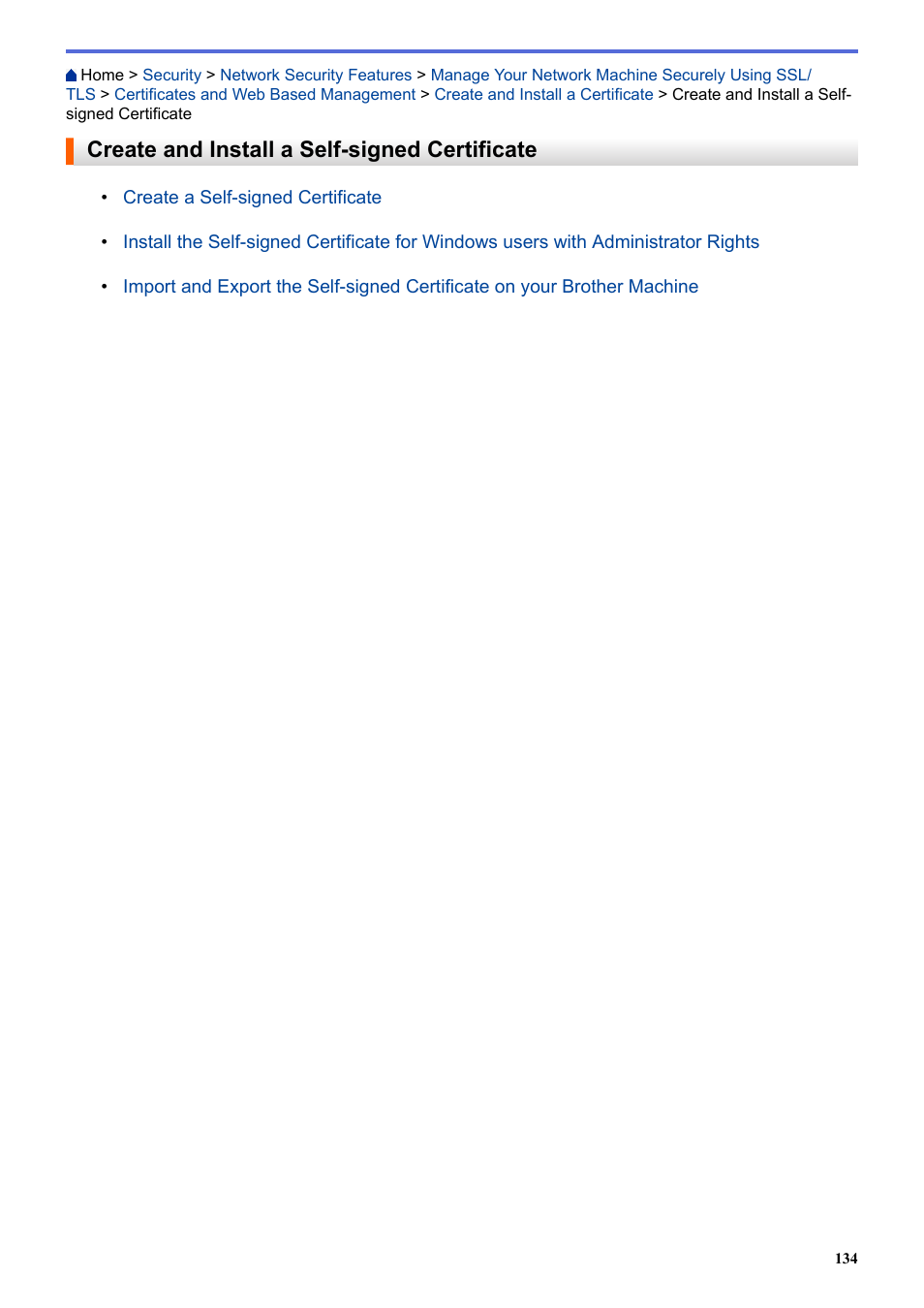 Create and install a self-signed certificate | Brother HL-L3230CDW Wireless Compact Printer User Manual | Page 139 / 357