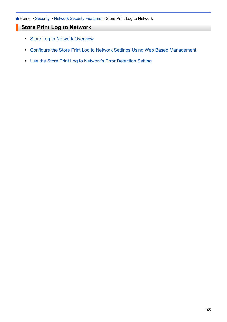 Store print log to network | Brother HL-L3230CDW Wireless Compact Printer User Manual | Page 170 / 357