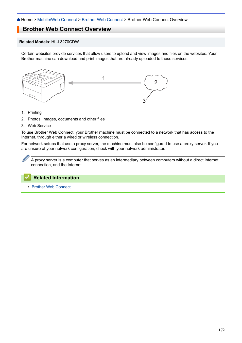 Brother web connect overview | Brother HL-L3230CDW Wireless Compact Printer User Manual | Page 177 / 357
