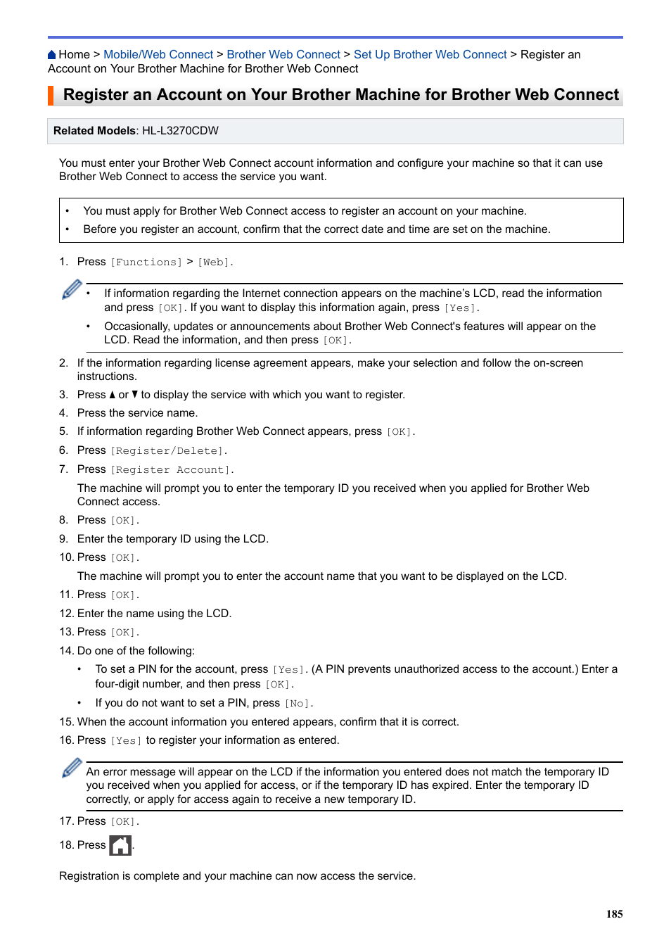 Brother HL-L3230CDW Wireless Compact Printer User Manual | Page 190 / 357