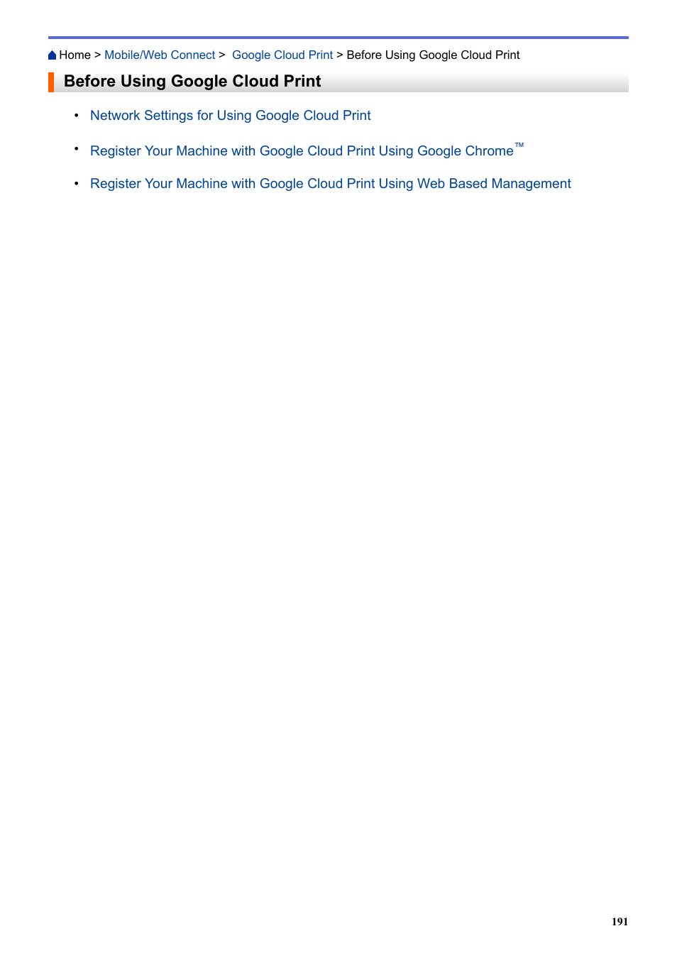 Before using google cloud print | Brother HL-L3230CDW Wireless Compact Printer User Manual | Page 196 / 357