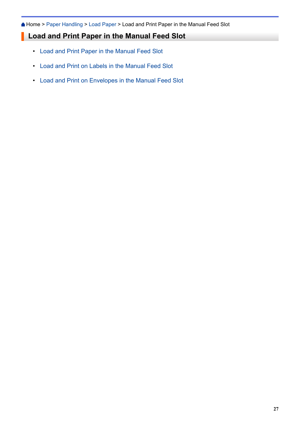 Load and print paper in the manual feed slot | Brother HL-L3230CDW Wireless Compact Printer User Manual | Page 32 / 357