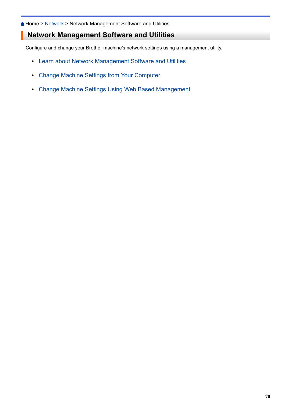 Network management software and utilities | Brother HL-L3230CDW Wireless Compact Printer User Manual | Page 75 / 357