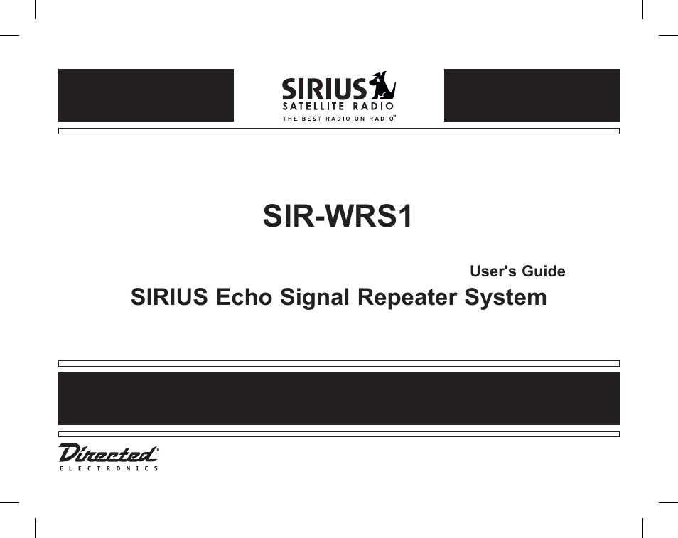 Directed Electronics SIR-WRS1 User Manual | 24 pages