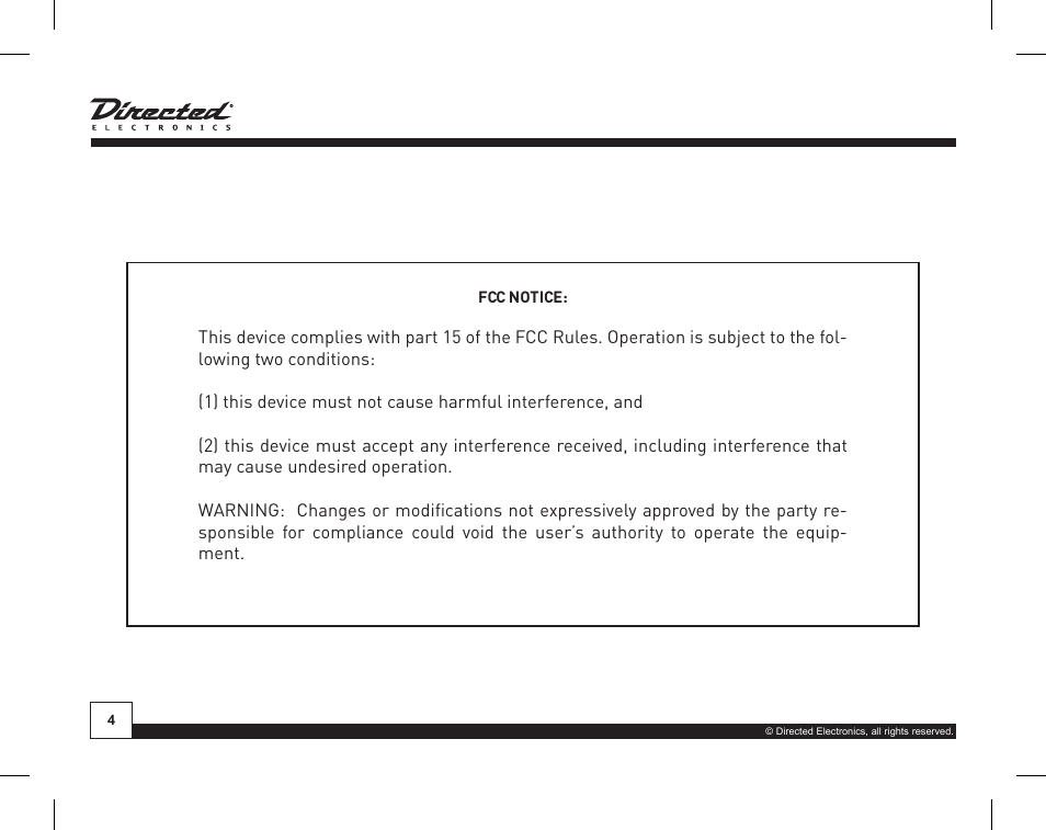 Directed Electronics SIR-WRS1 User Manual | Page 4 / 24