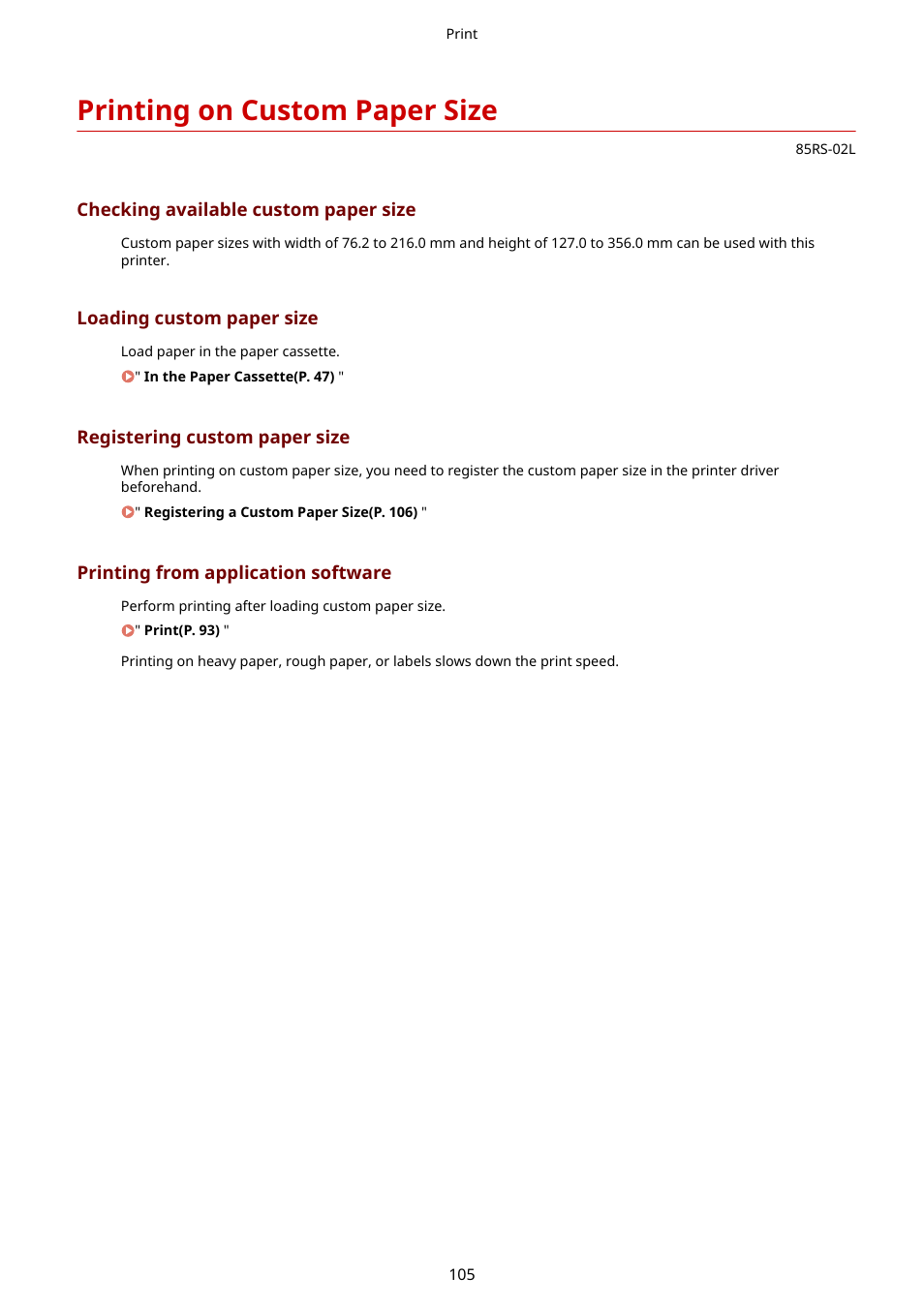 Printing on custom paper size | Canon imageCLASS MF3010 VP Multifunction Monochrome Laser Printer User Manual | Page 110 / 247