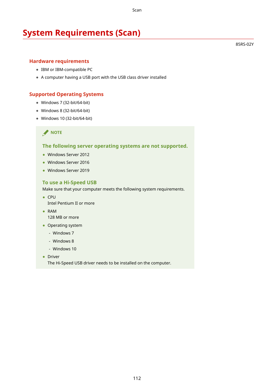 System requirements (scan) | Canon imageCLASS MF3010 VP Multifunction Monochrome Laser Printer User Manual | Page 117 / 247