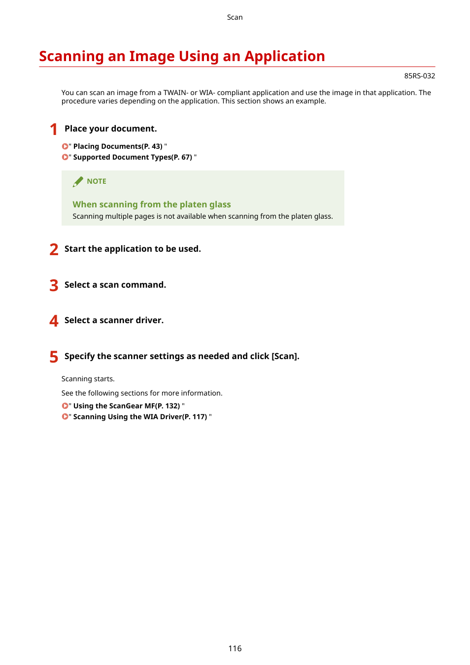 Scanning an image using an application | Canon imageCLASS MF3010 VP Multifunction Monochrome Laser Printer User Manual | Page 121 / 247