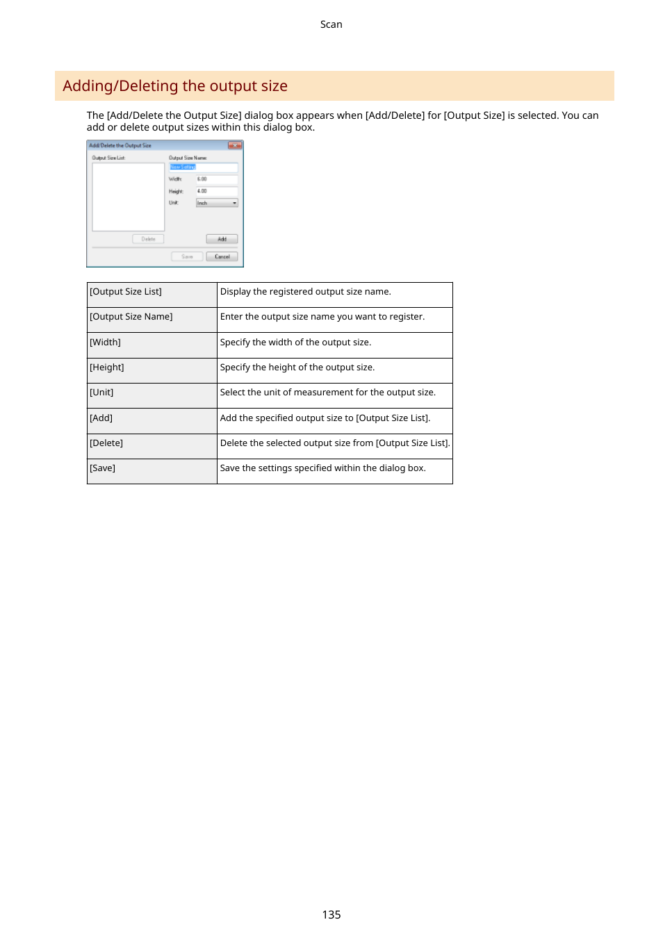 Adding/deleting the output size(p. 135), Adding/deleting the output size | Canon imageCLASS MF3010 VP Multifunction Monochrome Laser Printer User Manual | Page 140 / 247