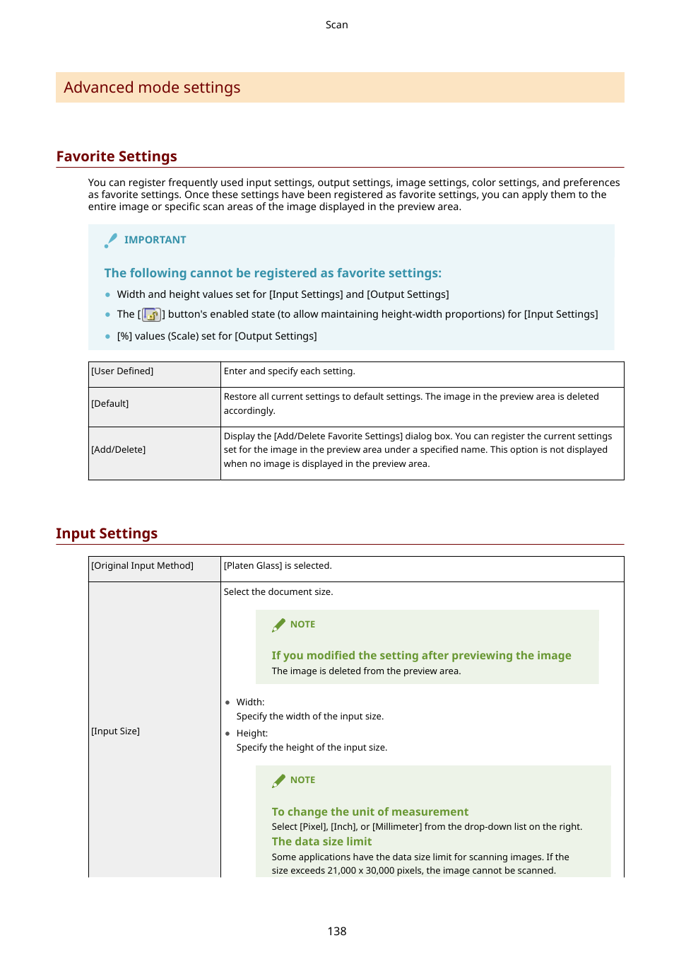 Advanced mode settings(p. 138), Favorite settings(p. 138) input settings(p. 138), Advanced mode settings | Favorite settings, Input settings | Canon imageCLASS MF3010 VP Multifunction Monochrome Laser Printer User Manual | Page 143 / 247