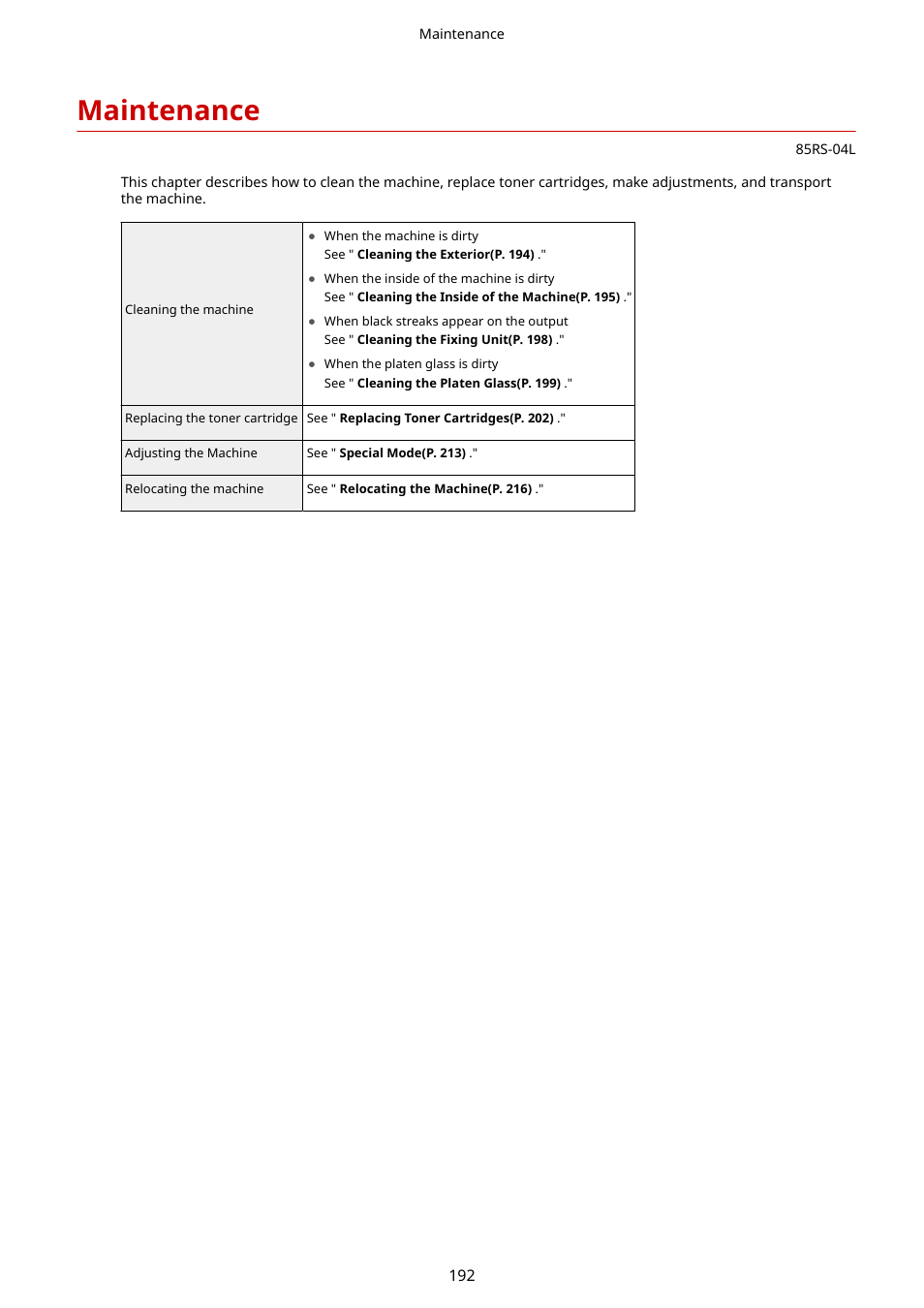 Maintenance | Canon imageCLASS MF3010 VP Multifunction Monochrome Laser Printer User Manual | Page 197 / 247