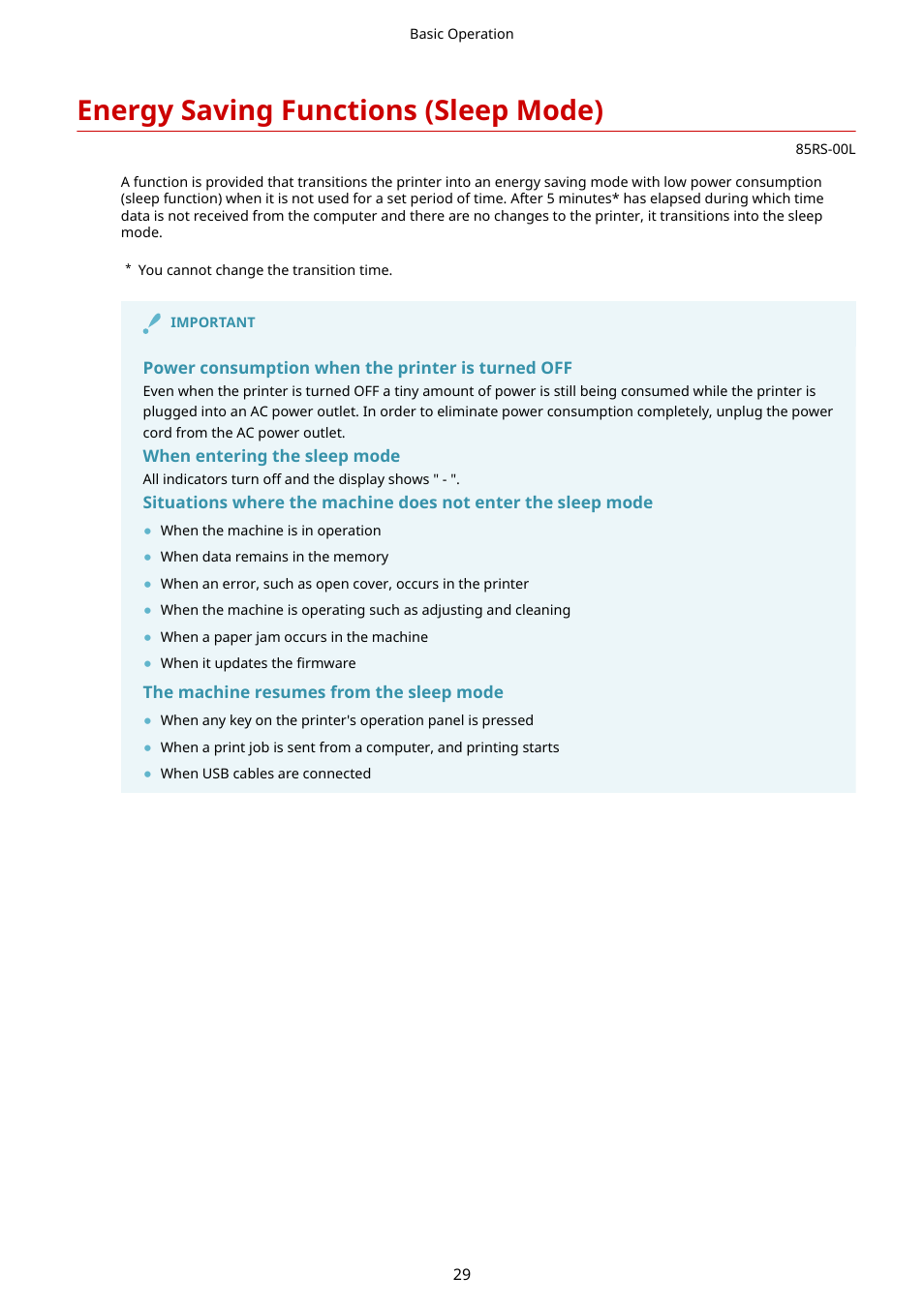 Energy saving functions (sleep mode), See " energy saving functions (sleep mode)(p. 29) | Canon imageCLASS MF3010 VP Multifunction Monochrome Laser Printer User Manual | Page 34 / 247