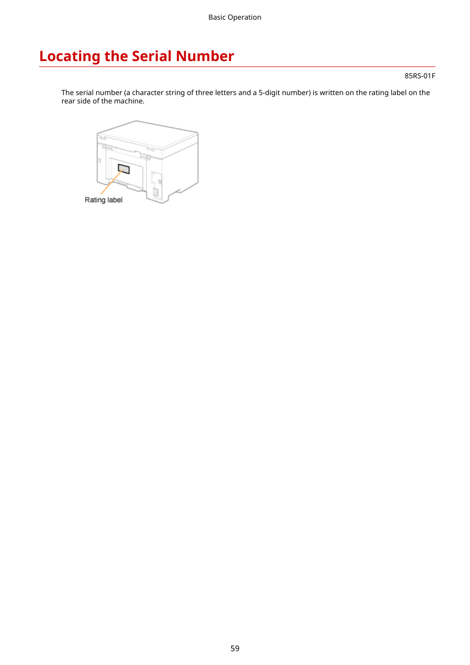 Locating the serial number, See " locating the serial number(p. 59) | Canon imageCLASS MF3010 VP Multifunction Monochrome Laser Printer User Manual | Page 64 / 247